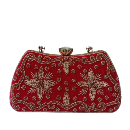 Embroidery Red Lock Bag