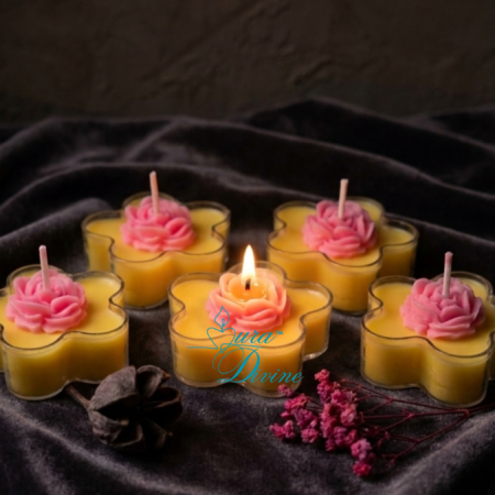 Yellow Fantasy Flower Tea Light Scented Candle