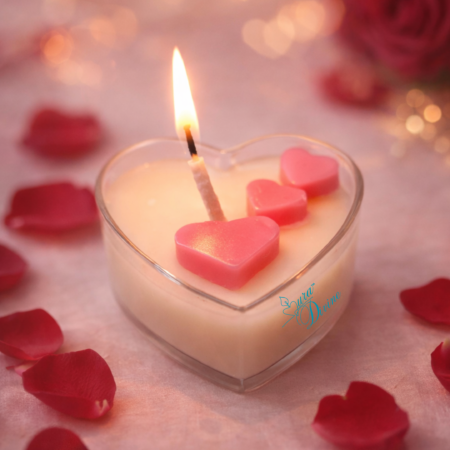 Decorative Polycarbonate Heart Tea Light Candle With Love (Set of 4, With Love)