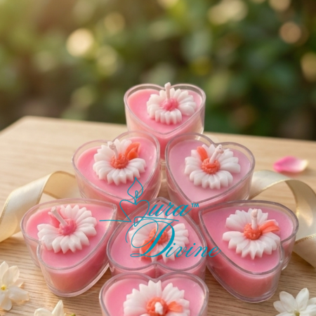 Daisy Heart Tea Light Scented Candle (Set of 4)