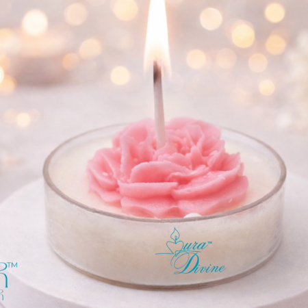 Decorative Polycarbonate Round Tea Light Scented Candle (Set of 8, With Rose)